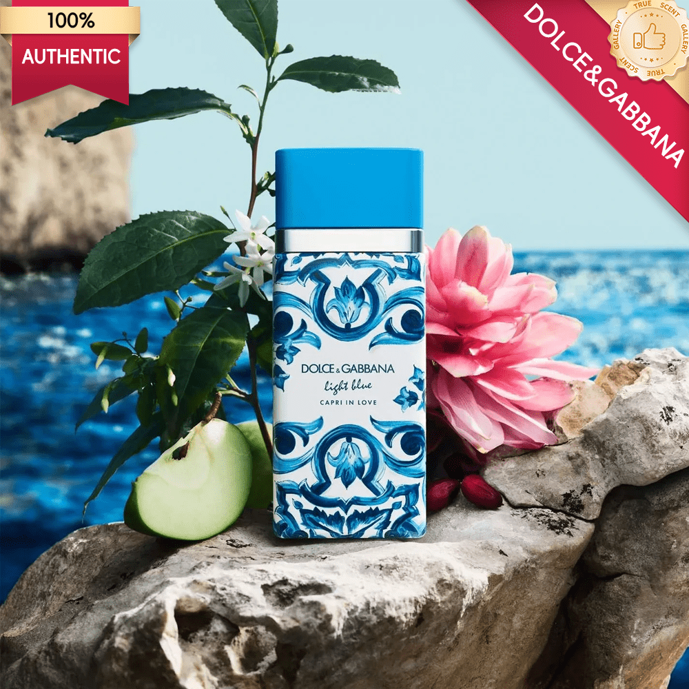 Dolce & Gabbana Light Blue Capri in Love Eau de Parfum Spray, 3.4 oz / 100 mL, Aroma Romântico Cítrico e Floral de Verão, Fragrância Italiana de Festa Edição Limitada