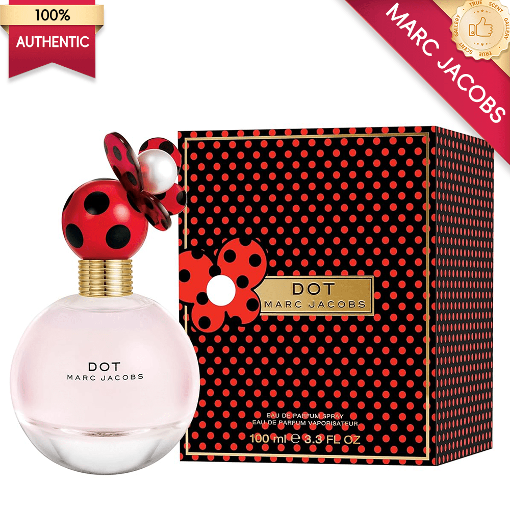Marc Jacobs Dot Eau de Parfum para Mulheres, 3.4 Fl Oz Spray Caprichoso, Aroma Brincalhão de Morango e Violeta, Fragrância Casual para o Dia, Frasco Icônico de Joaninha